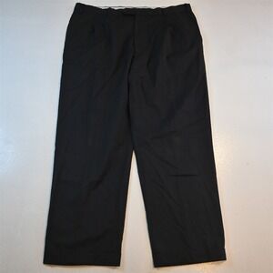 Mens Italy Made 38x30 Gray 100% Wool Pleated Cuffed High Waist Dress Mens Pants